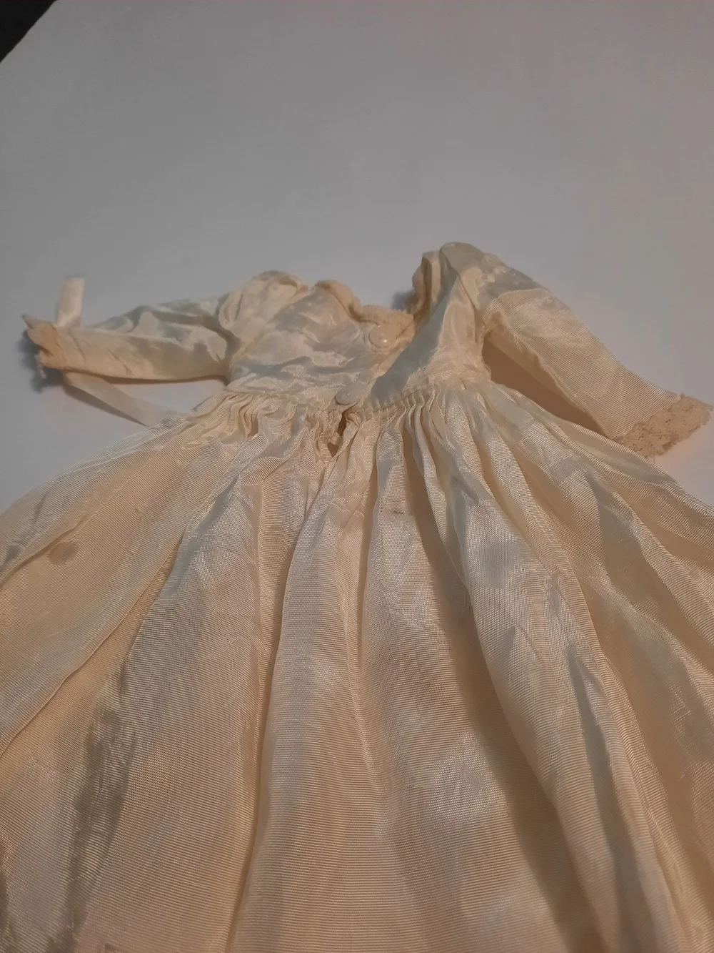 Vintage Ivory Doll Dress with Full Skirt